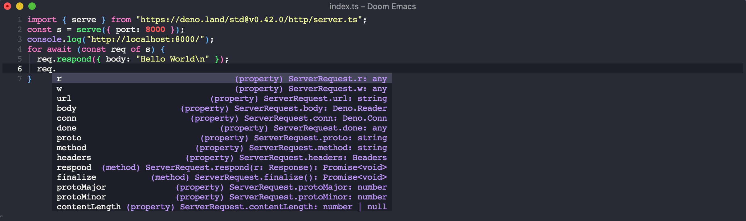 doom emacs で deno 対応